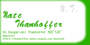 mate thanhoffer business card